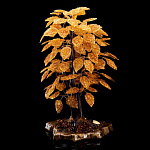 0066483-НП ДЕРЕВО ДЕНЕЖНОЕ ЯНТАРНОЕ  на подставке, выс. 53 см, шир. подставки26см