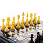Шахматный ларец с натуральным перламутром и фигурами из янтаря, фотография 4. Интернет-магазин ЛАВКА ПОДАРКОВ