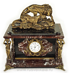 22743 Нат.камень Часы-сейф "Прайд" 53*39*55см (яшма, бронза)