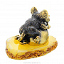 Статуэтка с янтарем "Мышь на сыре" (белый), фотография 4. Интернет-магазин ЛАВКА ПОДАРКОВ