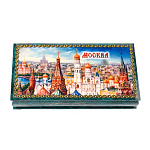 Шкатулка-купюрница из папье-маше с принтом "Москва. Вид на Кремль"