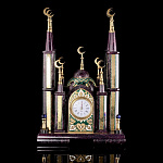 0062148/27*24*42см Златоуст ЧАСЫ ИНТЕРЬЕРНЫЕ "МЕЧЕТЬ" нат.фиолетовый камень