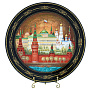 Панно-тарелка с лаковой миниатюрой "Московский Кремль" 24х24 см, фотография 1. Интернет-магазин ЛАВКА ПОДАРКОВ
