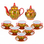 Чайный сервиз на 6 персон "Кудрина красная". Хохлома, фотография 7. Интернет-магазин ЛАВКА ПОДАРКОВ