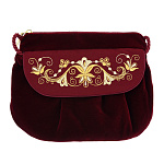 -2000357019340 Сумка "Вьюнок" бархат + креп (атлас) Разм. 19*22*2 Мод. 468 Рис. 1396 п.х.с. Р