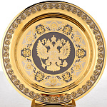 27124/МЗ/рф Златоуст Блюдо "Герб РОССИИ" 812