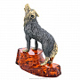 Статуэтка с янтарем "Волк, воющий на луну", фотография 4. Интернет-магазин ЛАВКА ПОДАРКОВ