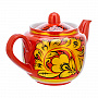 Чайник заварочный 0,5 л "Кудрина". Хохлома, фотография 2. Интернет-магазин ЛАВКА ПОДАРКОВ