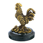 0052779 Микляихское литье Статуэтка "ПЕТУХ №3" Ж-162А НА КАМНЕ