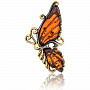Брошь с янтарем "Бабочка Куколка", фотография 2. Интернет-магазин ЛАВКА ПОДАРКОВ