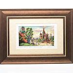 0036831/30*20см-ЛЕТО КАРТИНА Перламутровая "ЛЕТНИЙ ПЕЙЗАЖ" в раме, паспарту 30*20см