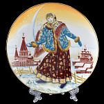0019845/80.09363.00.1 ЛФЗ ТАРЕЛКА ДЕКОР. Эллипс"Девочка со снежком"195мм ТН1