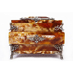 8078-б Янтарь Шкатулка "Волшебная" Бронза