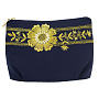Косметичка "Ромашка". Темно-синяя с вышивкой, фотография 2. Интернет-магазин ЛАВКА ПОДАРКОВ