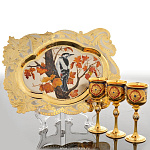 0020603/капуста Златоуст НАБОР ВОДОЧНЫЙ "Осенняя рапсодия", Эмаль, позолота, в П/У