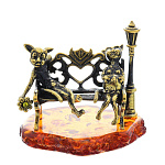 0045833/1264 Сувенир Коты В ожидании чуда с цветочком Сувенир (коньячный)