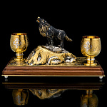 0069281 Златоуст НАБОР НА ДВЕ ПЕРСОНЫ "ВОЛК"позолота, в П/У