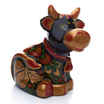 0055893/черный Хохлома СИМВОЛ ГОДА 2021 БЫК классический 12*12*97 см (фарфор)