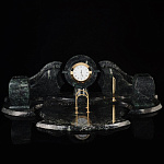 5832 Нат.камень настольный набор "Фантазия" Змеевик Латунь 