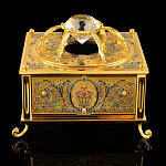 0058037/12*10*10см Златоуст Шкатулка с камнями (фианиты, позолота)