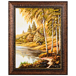 Картина янтарная "Лесное озеро" 30х40 см