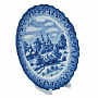 Тарелка сувенирная настенная "Зима". Гжель, фотография 1. Интернет-магазин ЛАВКА ПОДАРКОВ