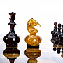 Шахматный ларец с инкрустацией и фигурами из янтаря 47х47 см, фотография 6. Интернет-магазин ЛАВКА ПОДАРКОВ