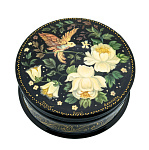 0074674  Лаковая миниатюра Шкатулка "Одинокая птица" 06*06 см 163,3