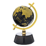 /013 004/12*8см Нат.камень Обсидиан композиция Глобус на подставке