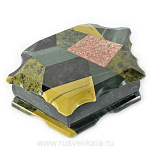 0012927/ФР/20-29см Нат.камень Шкатулка "КОЛЬЕ" большая змеевик 