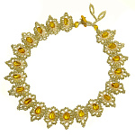 0036776 Колье №46 Янтарь КОЛЬЕ из бисера с натуральным янтарем  (цв. лимонный)