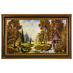 0055406-82*52см Картина янтарная крошка "ПЕЙЗАЖ" (70*40см внут.раз.)