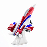 0051527 Гжель ШТОФ САМОЛЕТ МИГ цветной в г/к