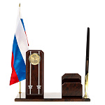 0070200 Нат.камень Настольный набор  "ПОДПОЛКОВНИК"обсидиан1440321