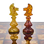 Шахматы из мореного дуба с янтарными фигурами 45х45 см, фотография 4. Интернет-магазин ЛАВКА ПОДАРКОВ