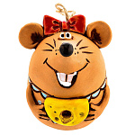 0051494 Керамика СИМВОЛ ГОДА 2020 Колокольчик КРЫСА С БАНТОМ