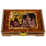 Шкатулка янтарная "Москва. Храм Василия Блаженного"