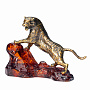 Статуэтка с янтарем "Тигр на скале", фотография 1. Интернет-магазин ЛАВКА ПОДАРКОВ