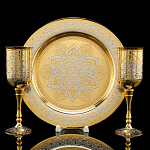 /ФПП-без эмали Златоуст питейный НАБОР ВИННЫЙ:Тарель+2 бокала 