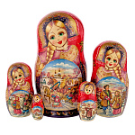 Матрешка "Тройка. Зима" 5 мест