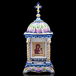 3665/ст Гжель КИОТ настольный "Казанская божья матерь" 16*34см