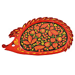 221/С/ЁЖИК Хохлома Поднос "ЁЖИК" в ассортименте дл.28см