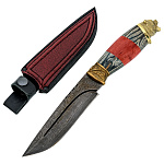 300325- Оружие сувенирное Нож "МЕДВЕДЬ" дамаск в шкатулке
