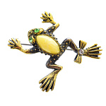 0045251/430.4 Брошь Лягушка с бантиком на лапке (белый)