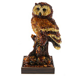 0080030-НП Изделия из янтаря СКУЛЬПТУРА "СОВА" на подставке 19*22*40см 
