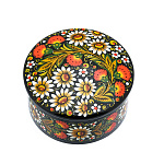 0070793  Хохлома Шкатулка (коробочка) РОМАШКА 12*7 см 