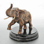 0021643 Бронза Скульптура "Слон" патиниров.на подставке