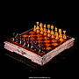 Шахматный ларец с фигурами из янтаря "Старый замок", фотография 1. Интернет-магазин ЛАВКА ПОДАРКОВ