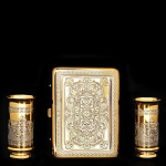 0016157/без стопок Златоуст ПОРТСИГАР украшенный, позолота, в ПУ (156) 