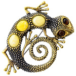 0045422/1905.4 Брошь Ящерка спираль (белый)